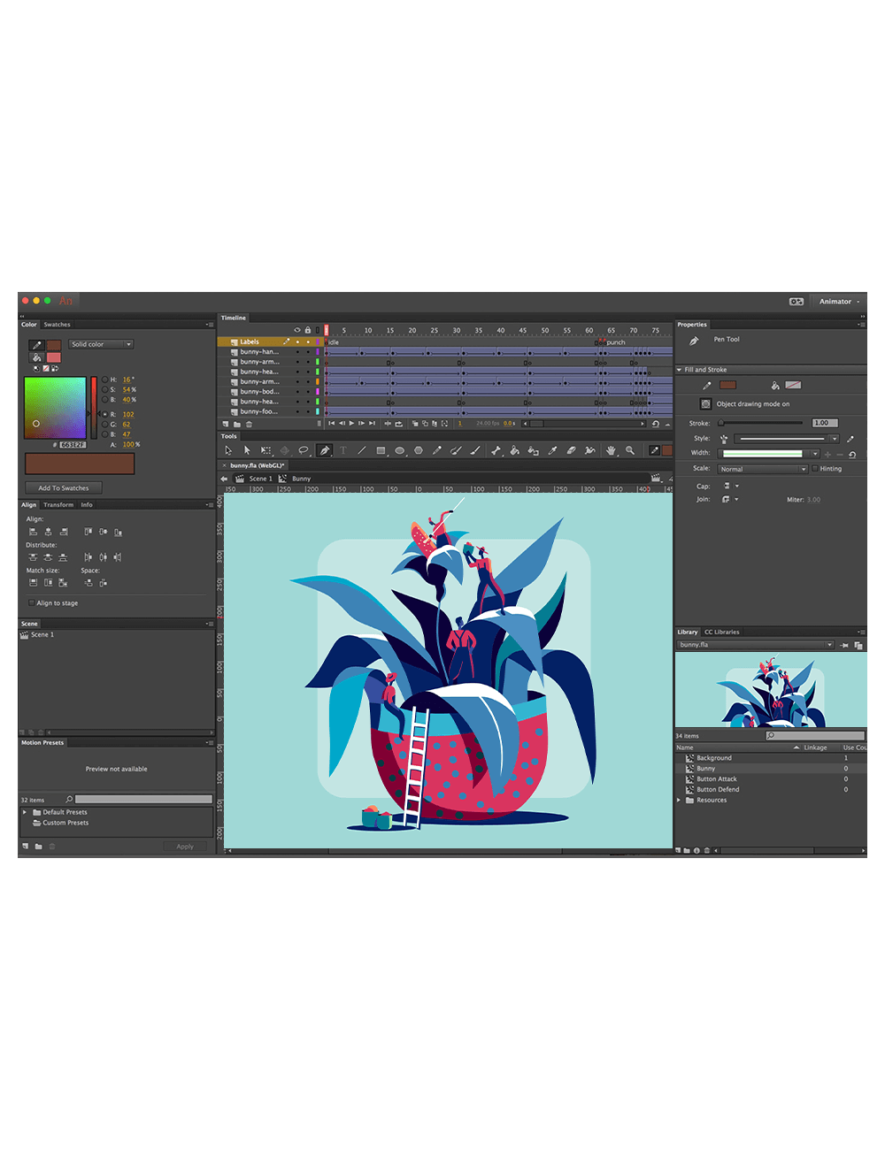 Adobe Animate / Flash Professional for teams - Education, Multi European Languages, Subscription New, 12 Months
